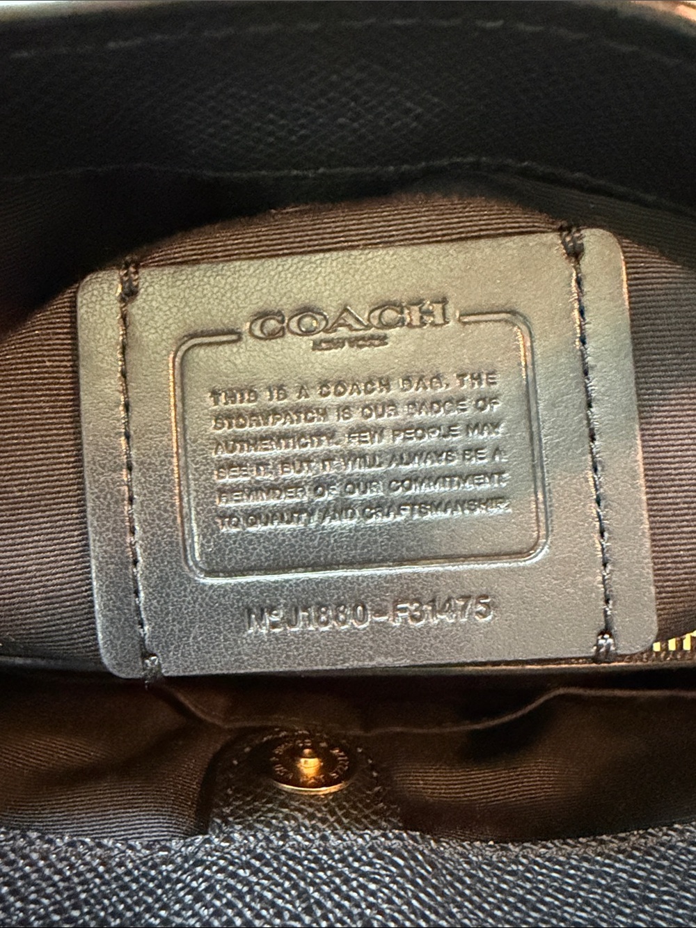Coach Brown Monogram Tote with Black Trim - Picture 3 of 10